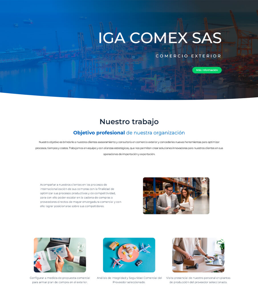 Desarrollo de Paginas web comercio exterior